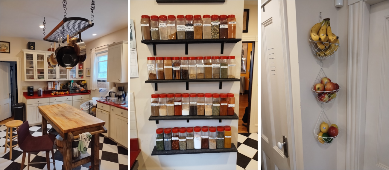 the pans above and the pots below were taking up **so** much cabinet space