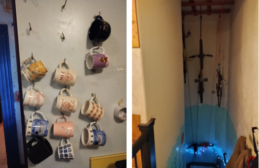 objects both small and large can go on walls, though the latter may require pulleys